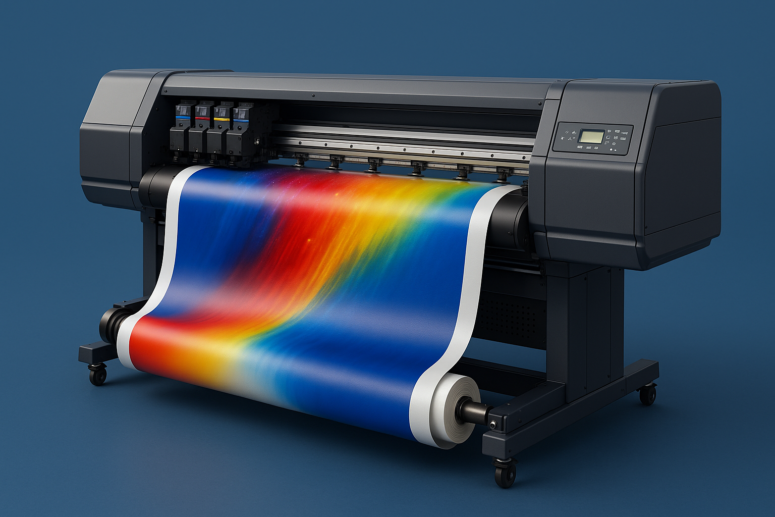 Plotter de 1,80 m imprimiendo lona